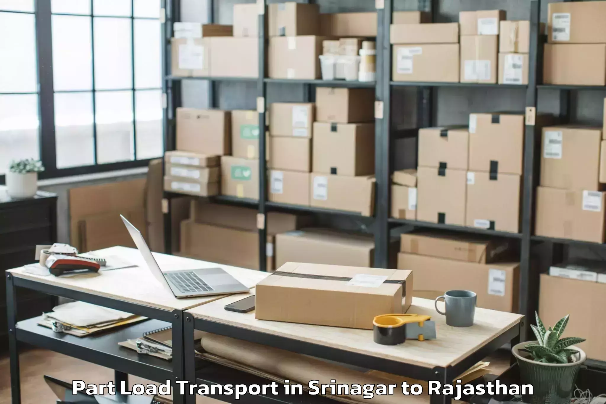 Easy Srinagar to Pipar Part Load Transport Booking